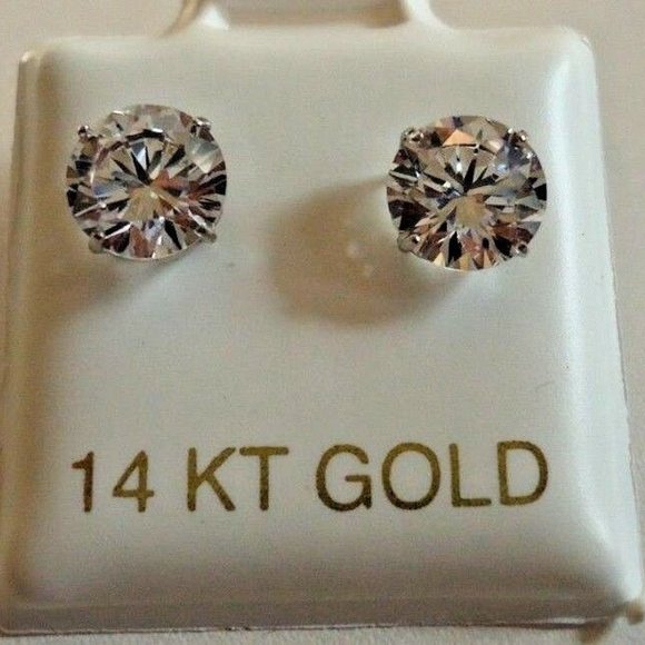 New 14k Solid White Gold w/ 1 Cts Diamond - Picture 1 of 3